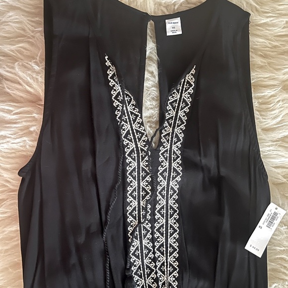 NWT Black Open Back Sleeveless Embroidered Pantsuit - Picture 6 of 7